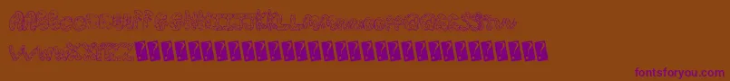 Creamcone-Schriftart – Violette Schriften auf braunem Hintergrund