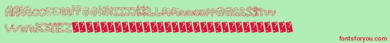 Creamcone-Schriftart – Rote Schriften auf grünem Hintergrund