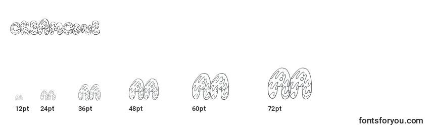 Creamcone Font Sizes