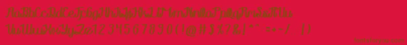 More about RainboyInLove Font RainboyInLove Font – Brown Fonts on Red Background