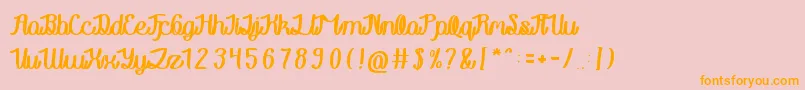 RainboyInLove Font – Orange Fonts on Pink Background