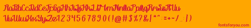 RainboyInLove Font – Red Fonts on Orange Background