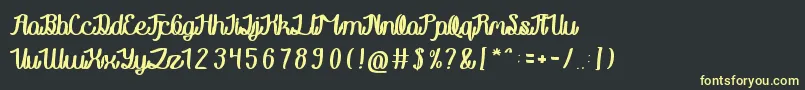 RainboyInLove Font – Yellow Fonts on Black Background