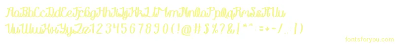 RainboyInLove Font – Yellow Fonts on White Background