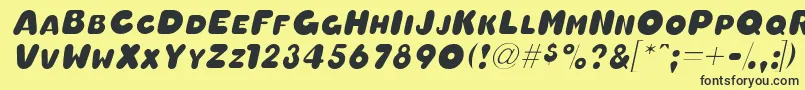 OleadascapssskItalic Font – Black Fonts on Yellow Background