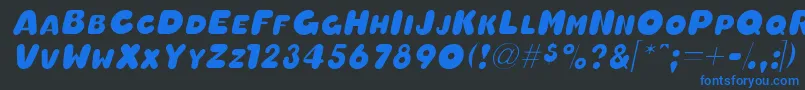 OleadascapssskItalic Font – Blue Fonts on Black Background