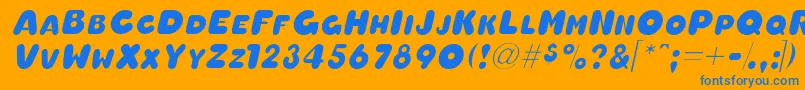 OleadascapssskItalic Font – Blue Fonts on Orange Background