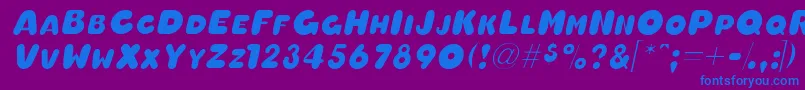 OleadascapssskItalic Font – Blue Fonts on Purple Background