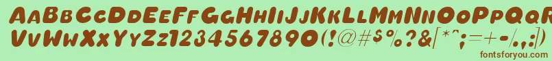 OleadascapssskItalic Font – Brown Fonts on Green Background