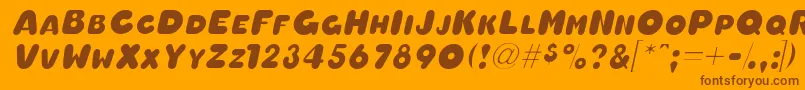 OleadascapssskItalic Font – Brown Fonts on Orange Background