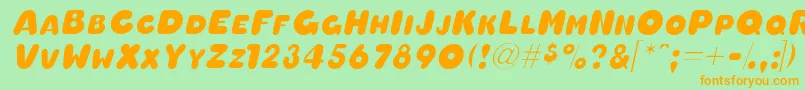 OleadascapssskItalic Font – Orange Fonts on Green Background