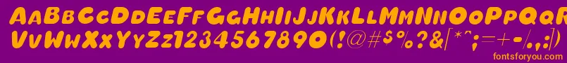 OleadascapssskItalic Font – Orange Fonts on Purple Background