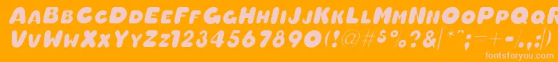 OleadascapssskItalic Font – Pink Fonts on Orange Background