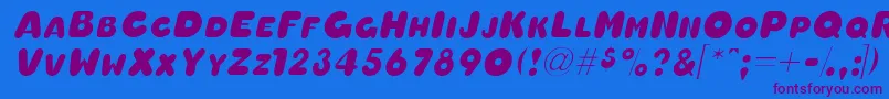 OleadascapssskItalic Font – Purple Fonts on Blue Background