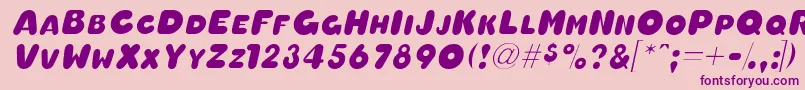 OleadascapssskItalic Font – Purple Fonts on Pink Background