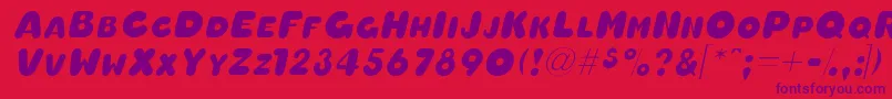 OleadascapssskItalic Font – Purple Fonts on Red Background