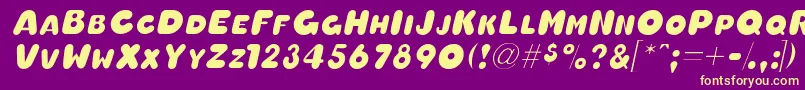 OleadascapssskItalic Font – Yellow Fonts on Purple Background