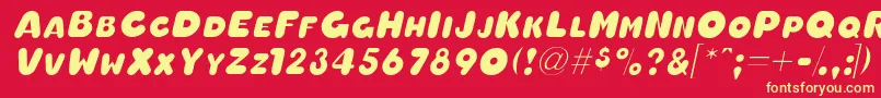 OleadascapssskItalic Font – Yellow Fonts on Red Background