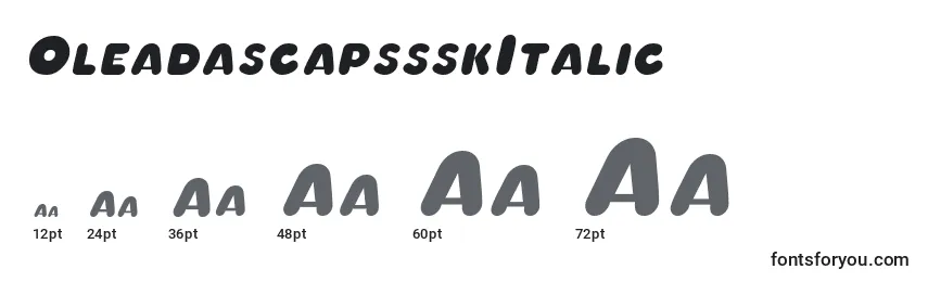 Размеры шрифта OleadascapssskItalic