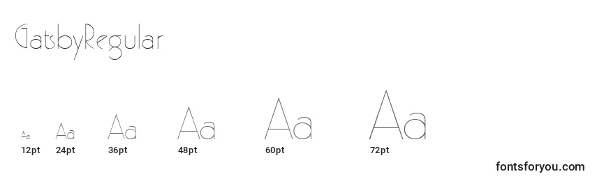 GatsbyRegular Font Sizes