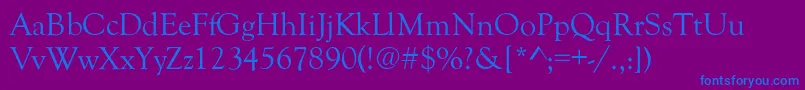 GoudyOldStyleNormal Font – Blue Fonts on Purple Background