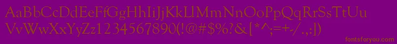 GoudyOldStyleNormal Font – Brown Fonts on Purple Background