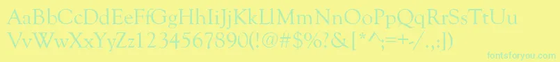 Шрифт GoudyOldStyleNormal – зелёные шрифты на жёлтом фоне