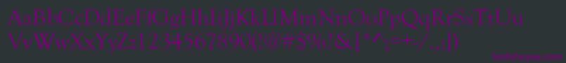 Czcionka GoudyOldStyleNormal – fioletowe czcionki na czarnym tle