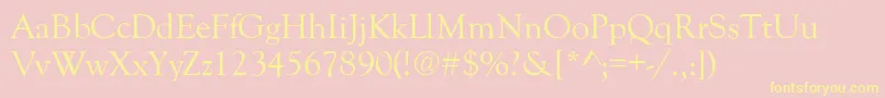 GoudyOldStyleNormal Font – Yellow Fonts on Pink Background