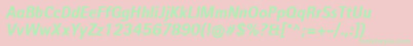 RotisIiSansProExtraBoldItalic Font – Green Fonts on Pink Background