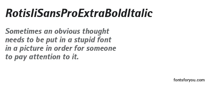 RotisIiSansProExtraBoldItalic Font