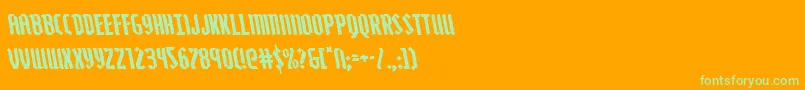 Zollernleft-Schriftart – Grüne Schriften auf orangefarbenem Hintergrund