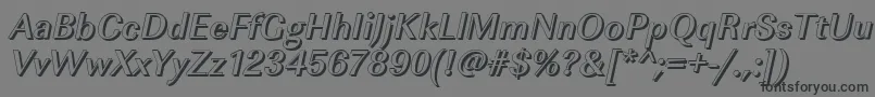 Шрифт ImperialshMediumItalic – чёрные шрифты на сером фоне