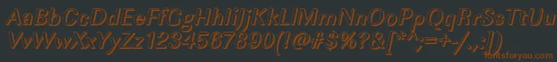 Шрифт ImperialshMediumItalic – коричневые шрифты на чёрном фоне