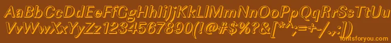 ImperialshMediumItalic Font – Orange Fonts on Brown Background