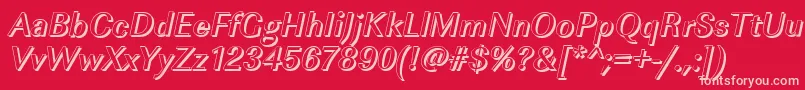 ImperialshMediumItalic Font – Pink Fonts on Red Background