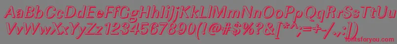 フォントImperialshMediumItalic – 赤い文字の灰色の背景