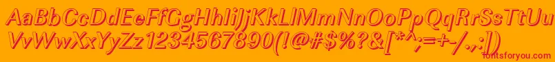 Fonte ImperialshMediumItalic – fontes vermelhas em um fundo laranja