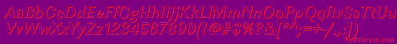 ImperialshMediumItalic-Schriftart – Rote Schriften auf violettem Hintergrund