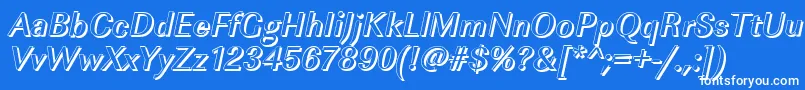 Fonte ImperialshMediumItalic – fontes brancas em um fundo azul
