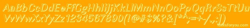 Подробнее о шрифте ImperialshMediumItalic Шрифт ImperialshMediumItalic – жёлтые шрифты на оранжевом фоне