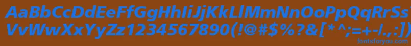 AgForeignerBoldItalic Font – Blue Fonts on Brown Background