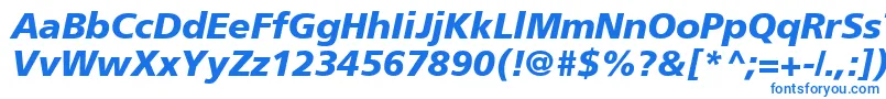 AgForeignerBoldItalic-Schriftart – Blaue Schriften auf weißem Hintergrund