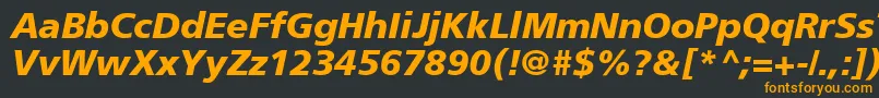 フォントAgForeignerBoldItalic – 黒い背景にオレンジの文字