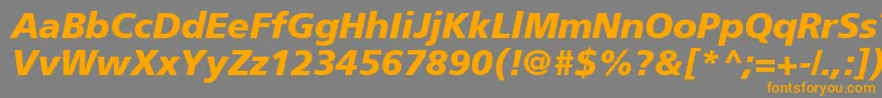 AgForeignerBoldItalic-Schriftart – Orangefarbene Schriften auf grauem Hintergrund