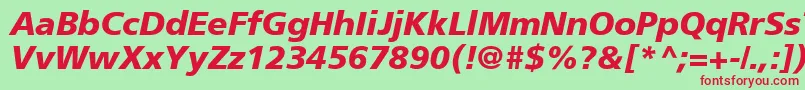 フォントAgForeignerBoldItalic – 赤い文字の緑の背景