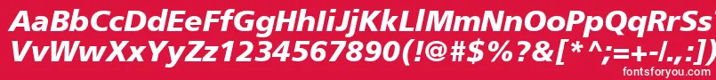 AgForeignerBoldItalic-fontti – valkoiset fontit punaisella taustalla