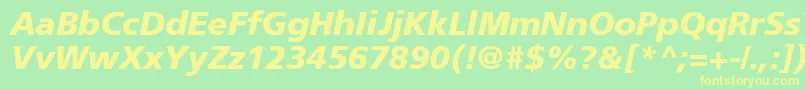 AgForeignerBoldItalic Font – Yellow Fonts on Green Background