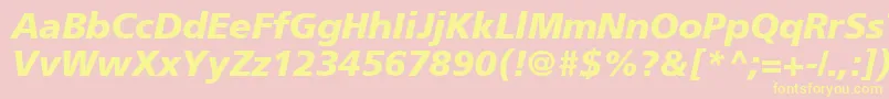 AgForeignerBoldItalic Font – Yellow Fonts on Pink Background