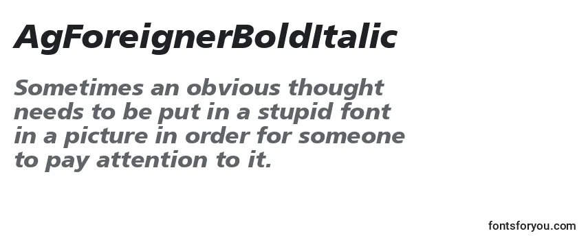 AgForeignerBoldItalic-fontti